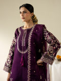 Purple Enzo Lune Des Fleurs Korean Raw Silk Embroidered Stitched 3-Piece Suit-Arela