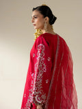 Pink Enzo Lune Des Fleurs Korean Raw Silk Embroidered Unstitched 3-Piece Suit-Merlot