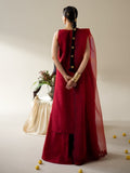 Maroon Enzo Lune Des Fleurs Korean Raw Silk Embroidered Unstitched 3-Piece Suit-Ines