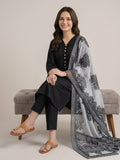 Black-Pyara Jora Lawn Stitched 3-Piece Suit-Delight