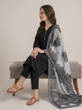 Black-Pyara Jora Lawn Stitched 3-Piece Suit-Delight