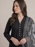 Black-Pyara Jora Lawn Stitched 3-Piece Suit-Delight