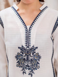 White-HEM Lawn cotton Embroidered Stitched 3-Piece Suit-Snowflake
