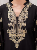 Black HEM Lawn Cotton Embroidered Stitched 3-Piece Suit- Star Gold