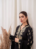 Black HEM Lawn Cotton Embroidered Stitched 3-Piece Suit- Star Gold