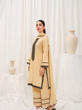 Golden HEM Lawn Cotton Embroidered Stitched 3-Piece Suit-June