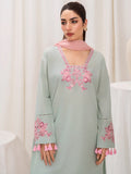 Green HEM Lawn Cotton Embroidered Stitched 3-Piece Suit-Taurus