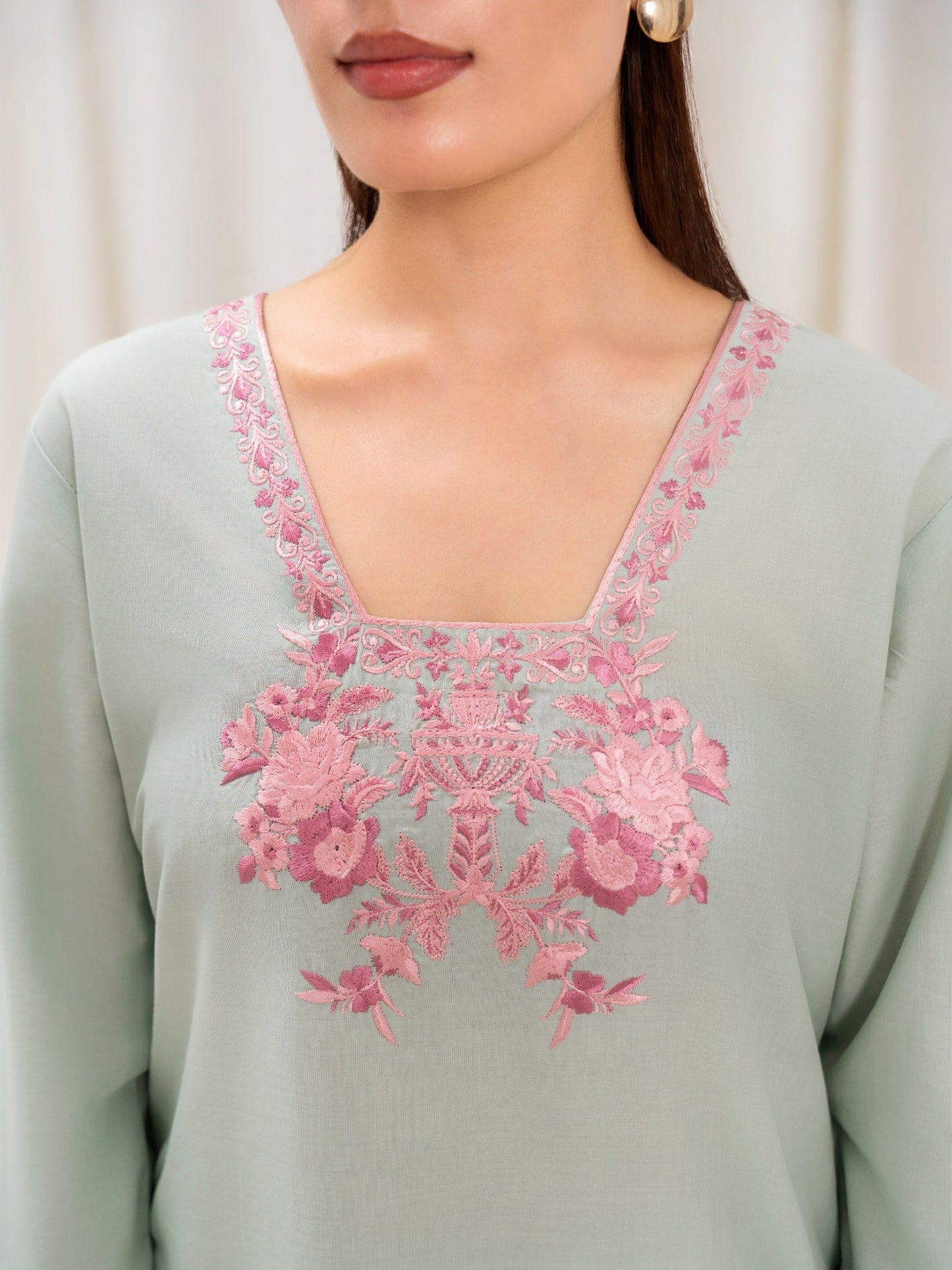 Green HEM Lawn Cotton Embroidered Stitched 3-Piece Suit-Taurus