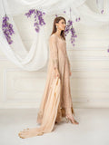 Manahil Arts Chiffon Embroidered Stitched 3-Piece Suit-Kurti-B-005-Peach