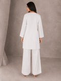 White HEM Cotton Embroidered Stitched 3-Piece Suit-Zebra White