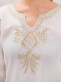 White-HEM Lawn Cotton Embroidered Stitched 3-Piece Suit-Star Bust