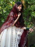 Maroon and White-Binilyas Mausam Summer'26 Lawn Embroidered Unstitched 3-Piece Suit-501