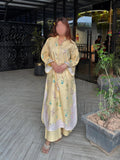 Yellow Sehrish Kanwal Lawn Embroidered Stitched 2-Piece Suit-Butter Muse