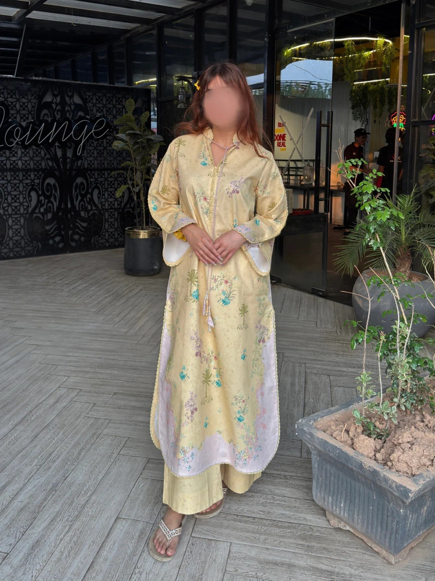 Yellow Sehrish Kanwal Lawn Embroidered Stitched 2-Piece Suit-Butter Muse
