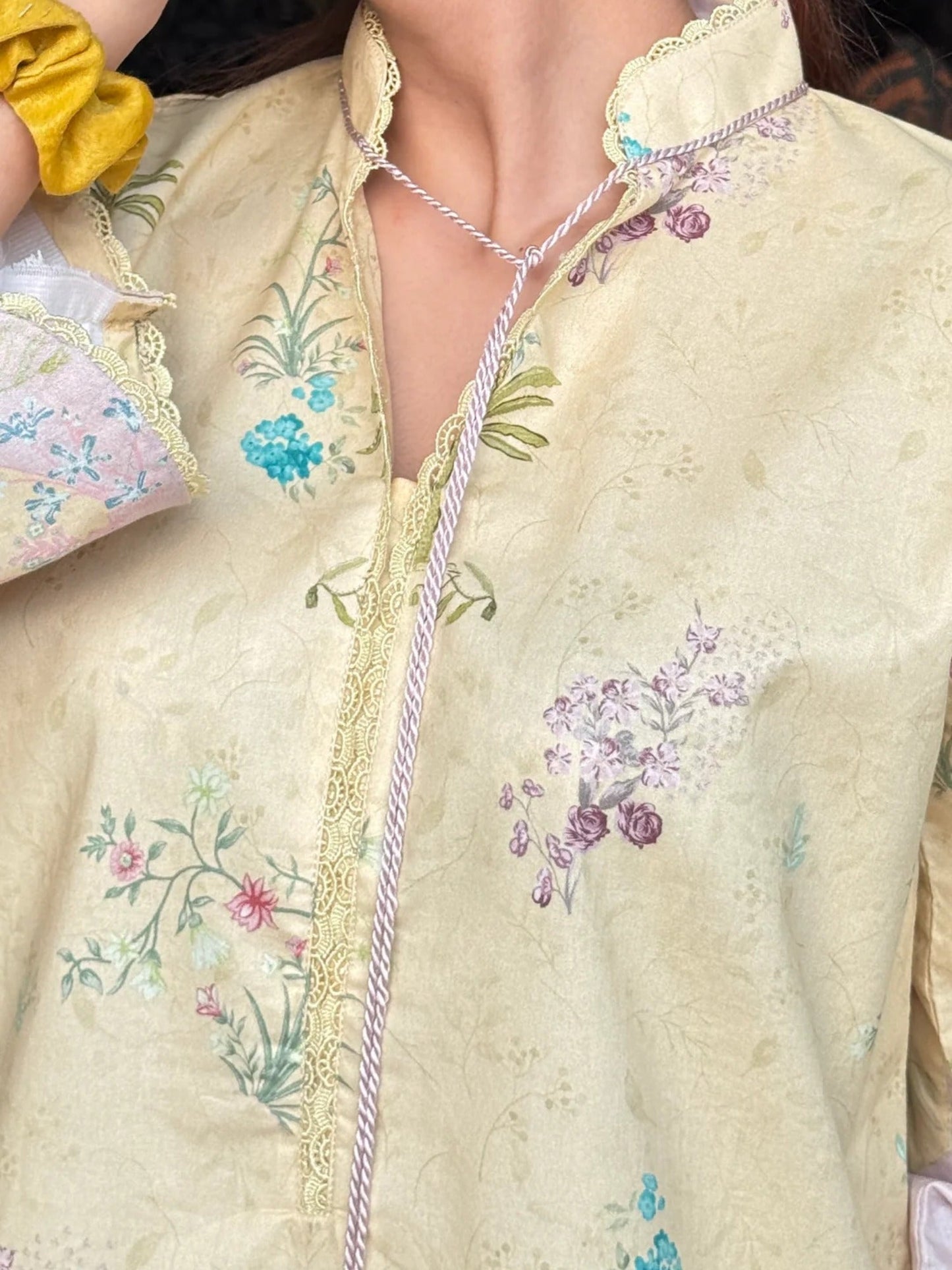 Yellow Sehrish Kanwal Lawn Embroidered Stitched 2-Piece Suit-Butter Muse
