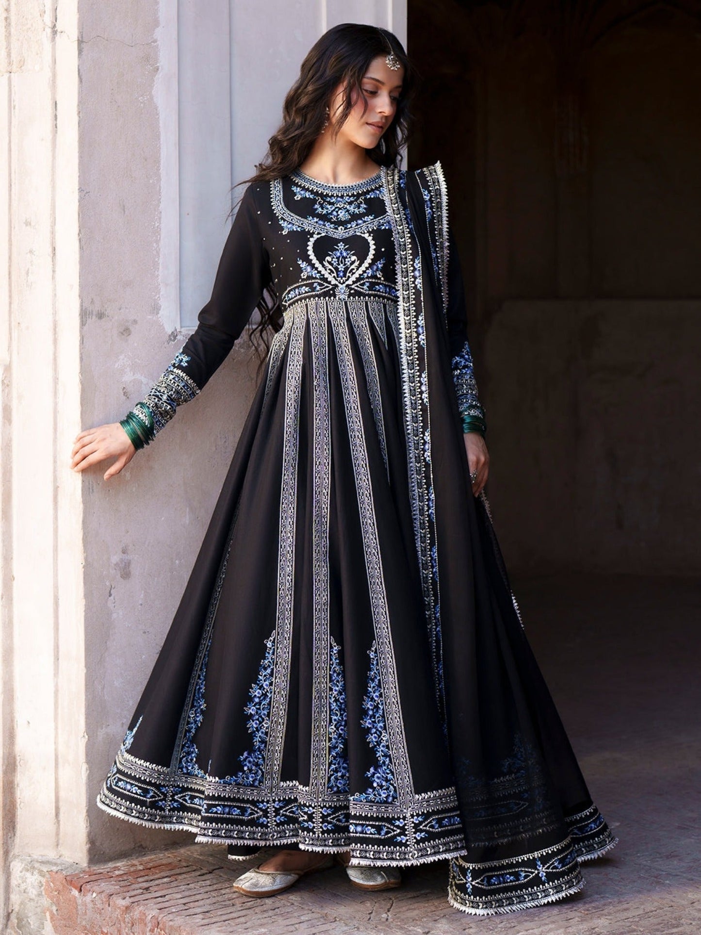 Black and Blue-Binilyas Mausam Summer'26 Lawn Embroidered Unstitched 3-Piece Suit-502