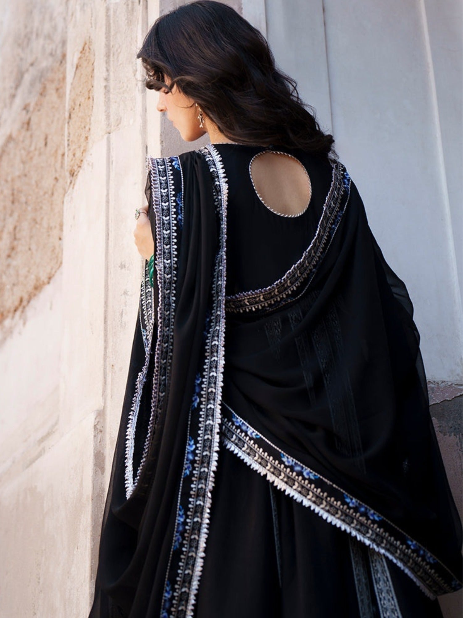 Black and Blue-Binilyas Mausam Summer'26 Lawn Embroidered Unstitched 3-Piece Suit-502