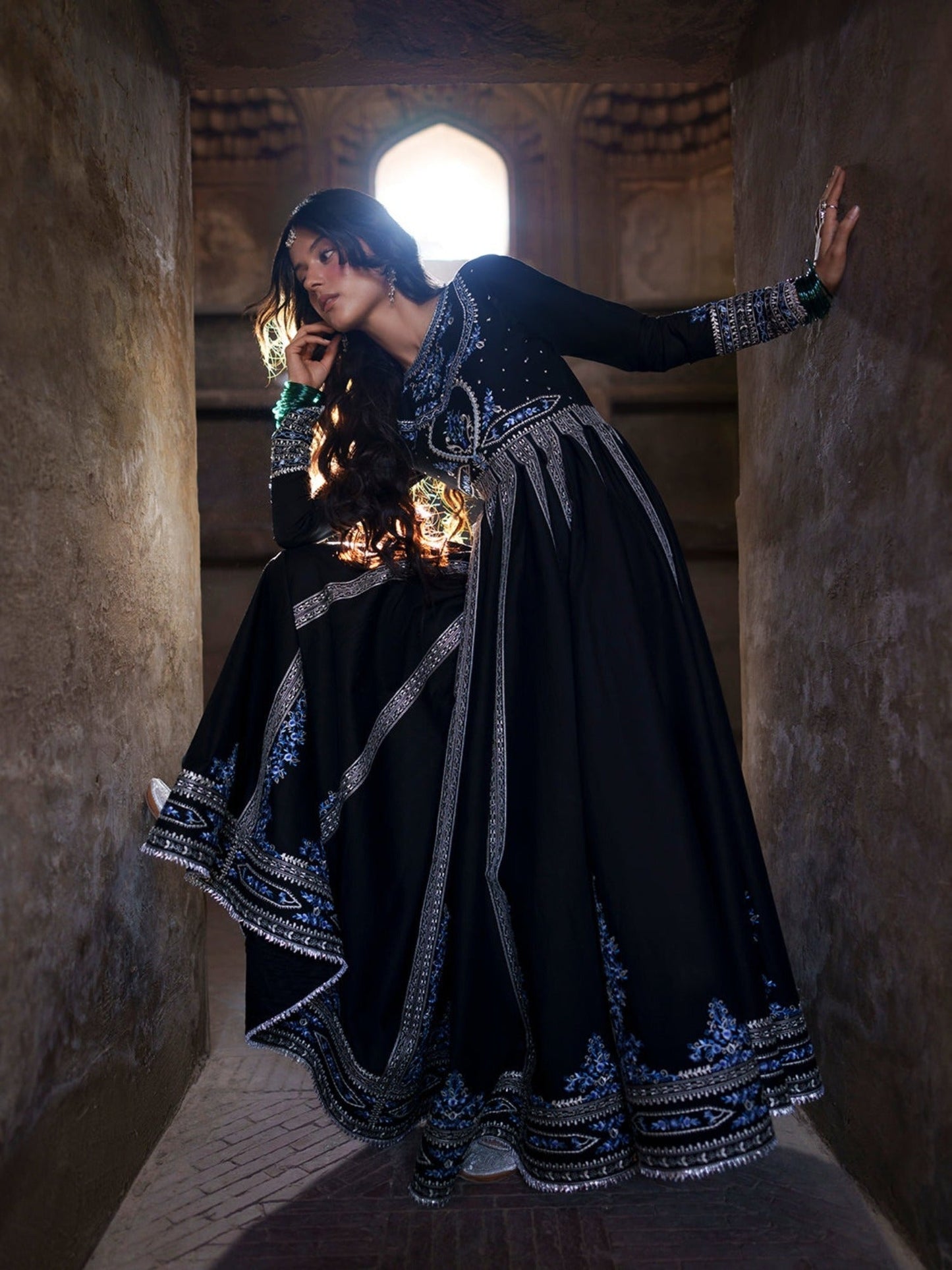 Black and Blue-Binilyas Mausam Summer'26 Lawn Embroidered Unstitched 3-Piece Suit-502