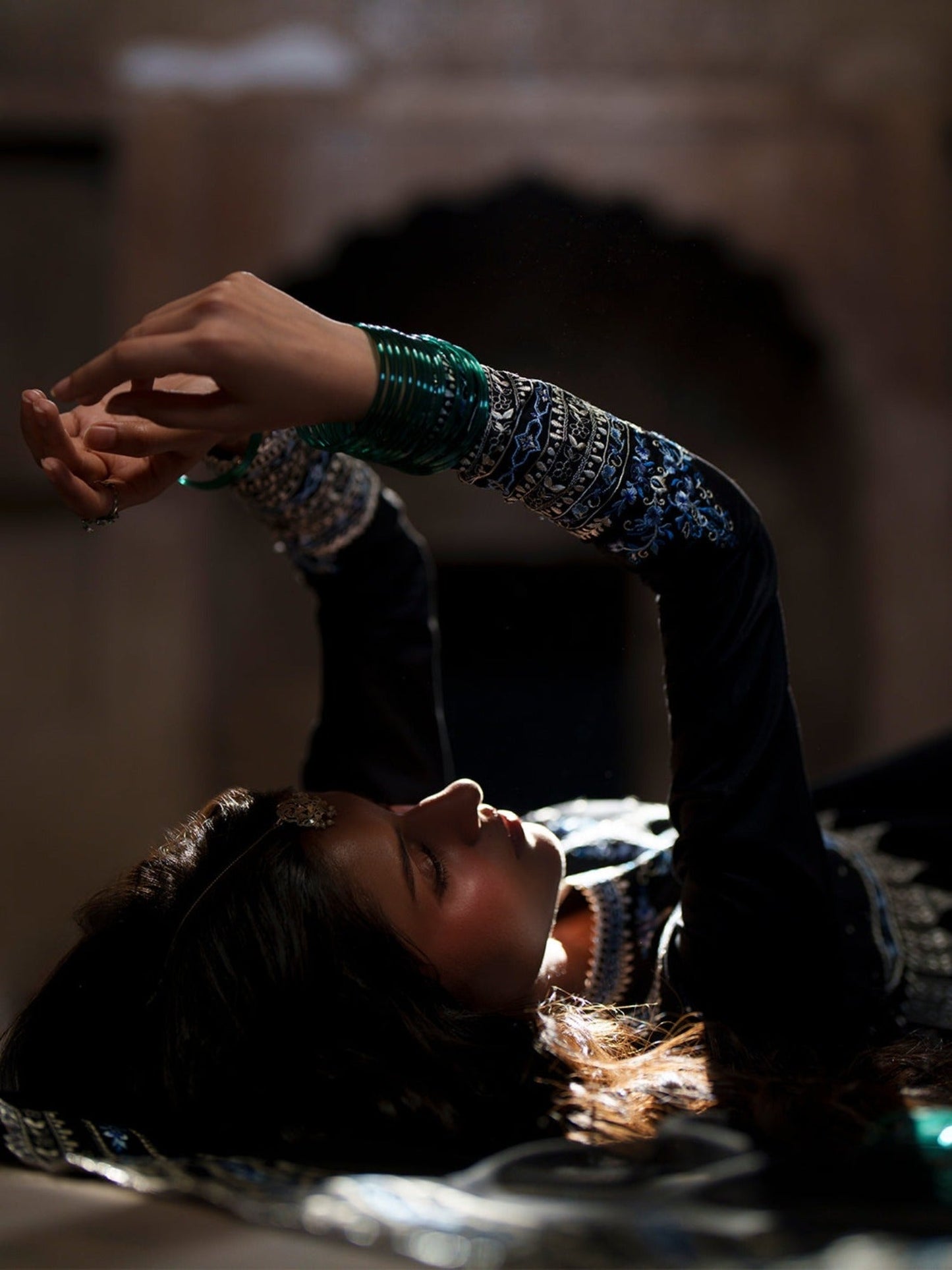 Black and Blue-Binilyas Mausam Summer'26 Lawn Embroidered Unstitched 3-Piece Suit-502