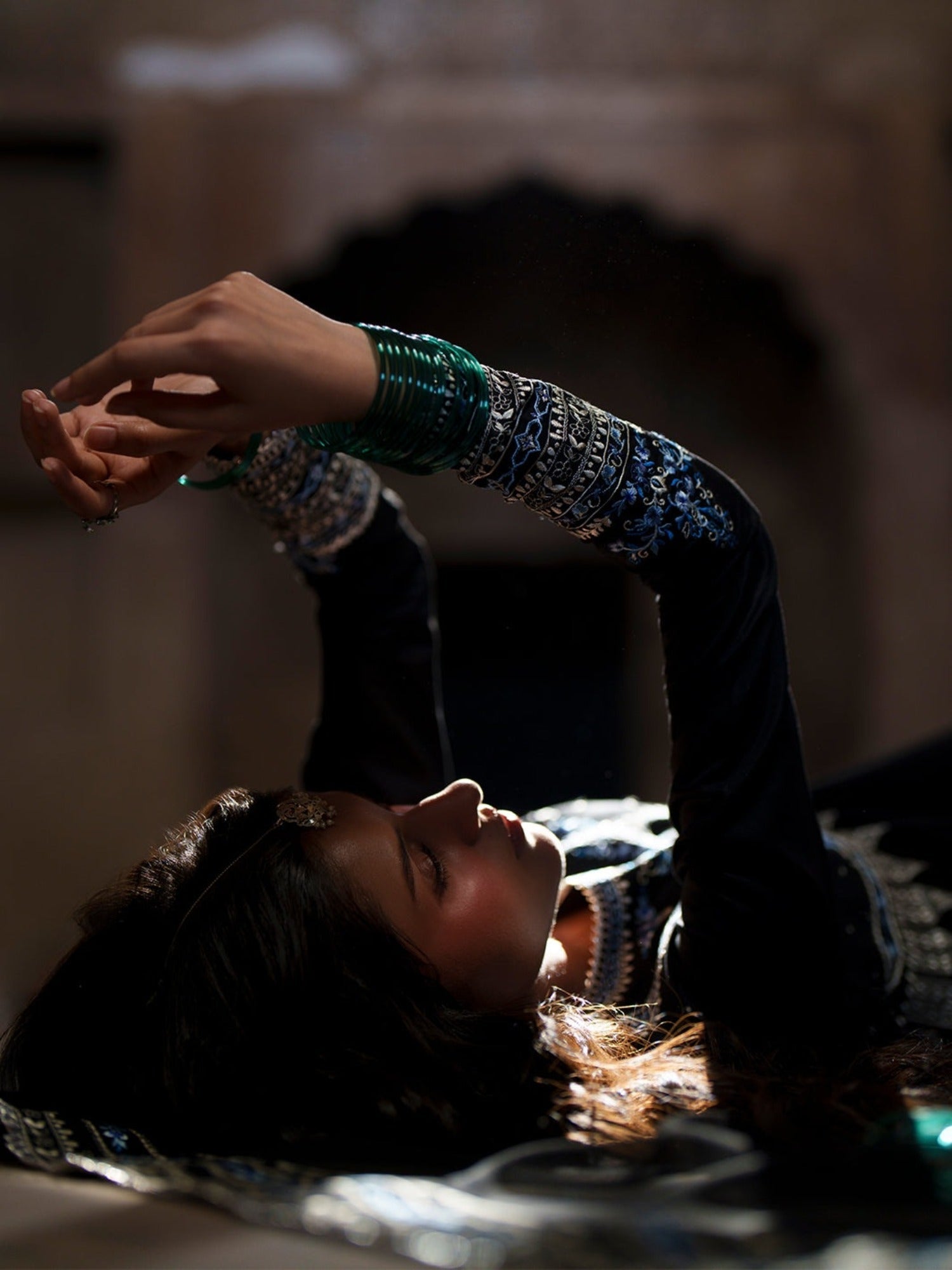 Black and Blue-Binilyas Mausam Summer'26 Lawn Embroidered Unstitched 3-Piece Suit-502