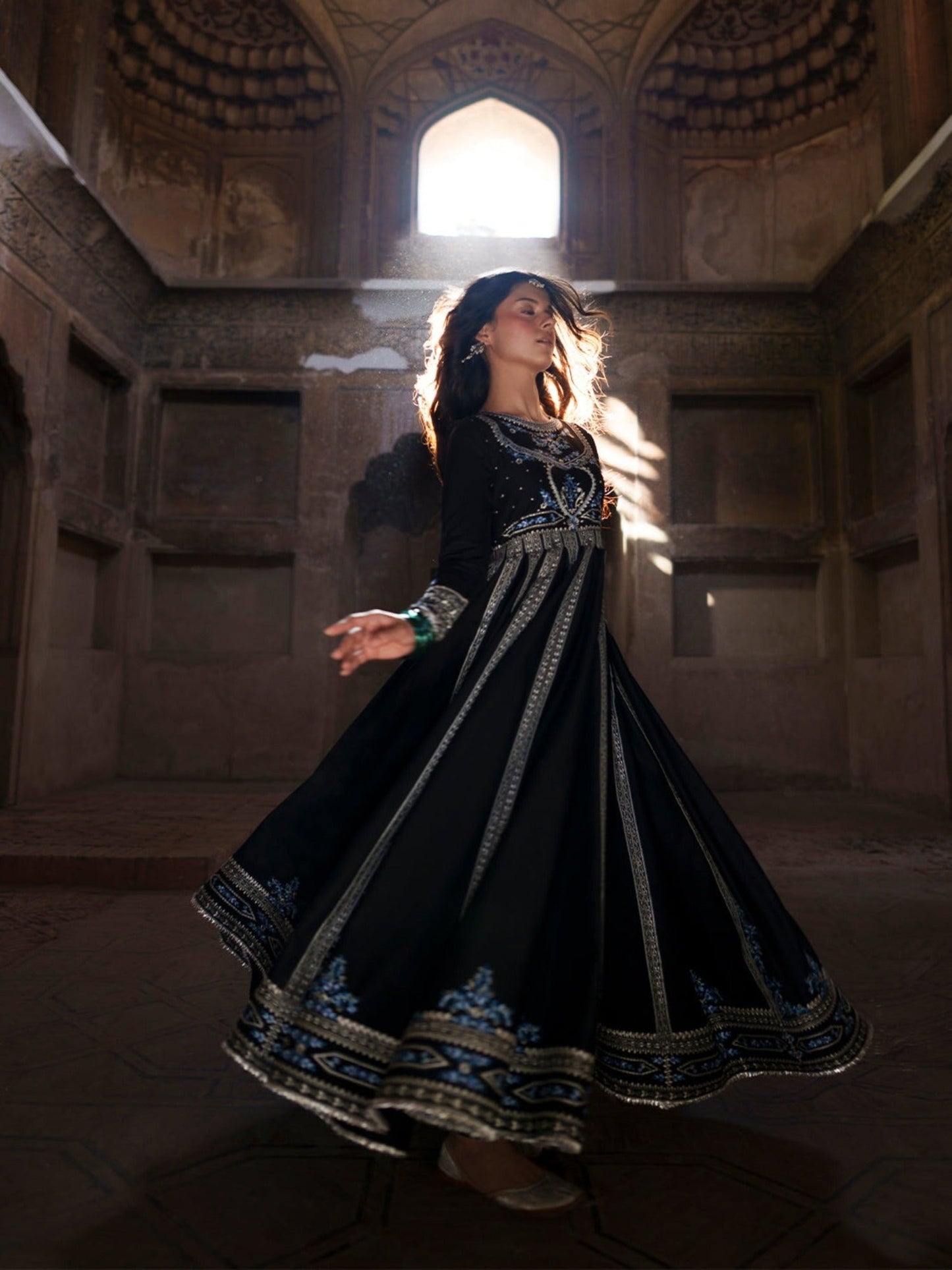 Black and Blue-Binilyas Mausam Summer'26 Lawn Embroidered Unstitched 3-Piece Suit-502