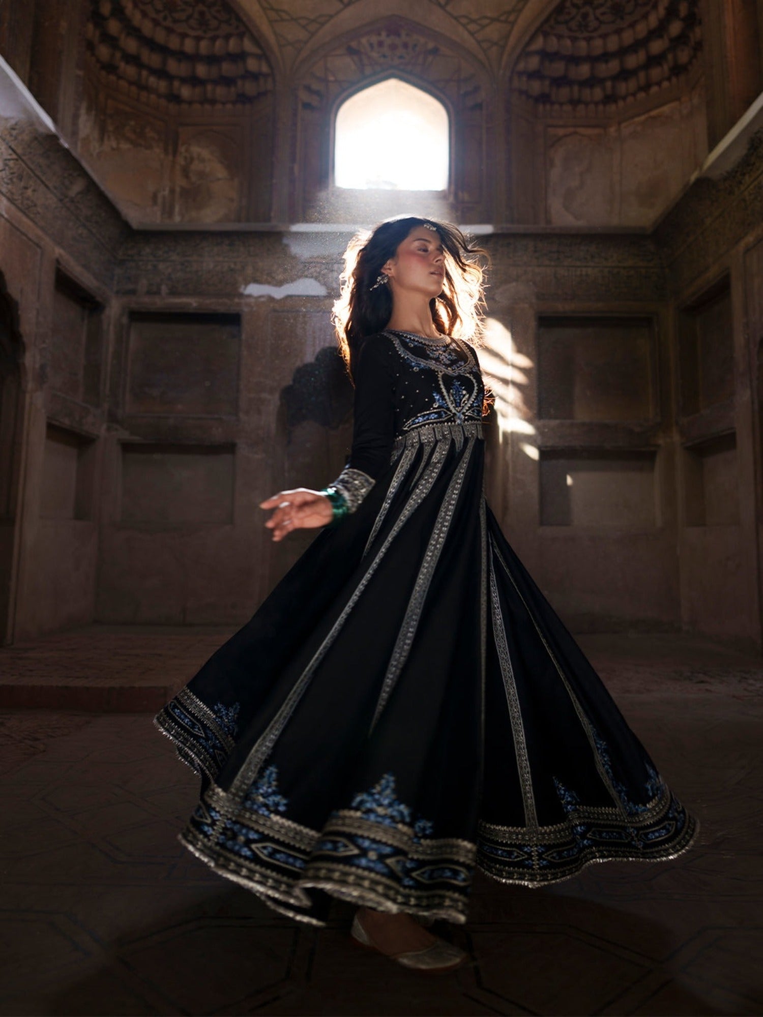 Black and Blue-Binilyas Mausam Summer'26 Lawn Embroidered Unstitched 3-Piece Suit-502