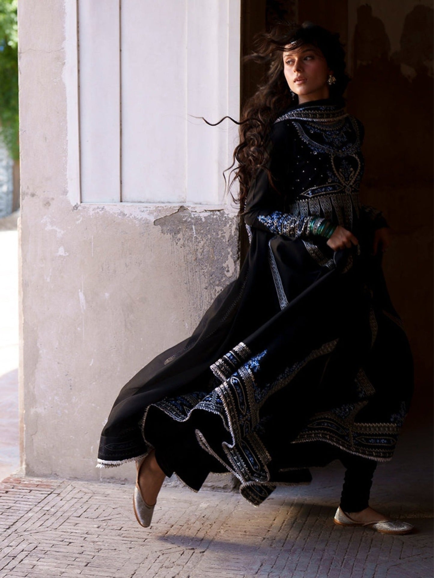 Black and Blue-Binilyas Mausam Summer'26 Lawn Embroidered Unstitched 3-Piece Suit-502