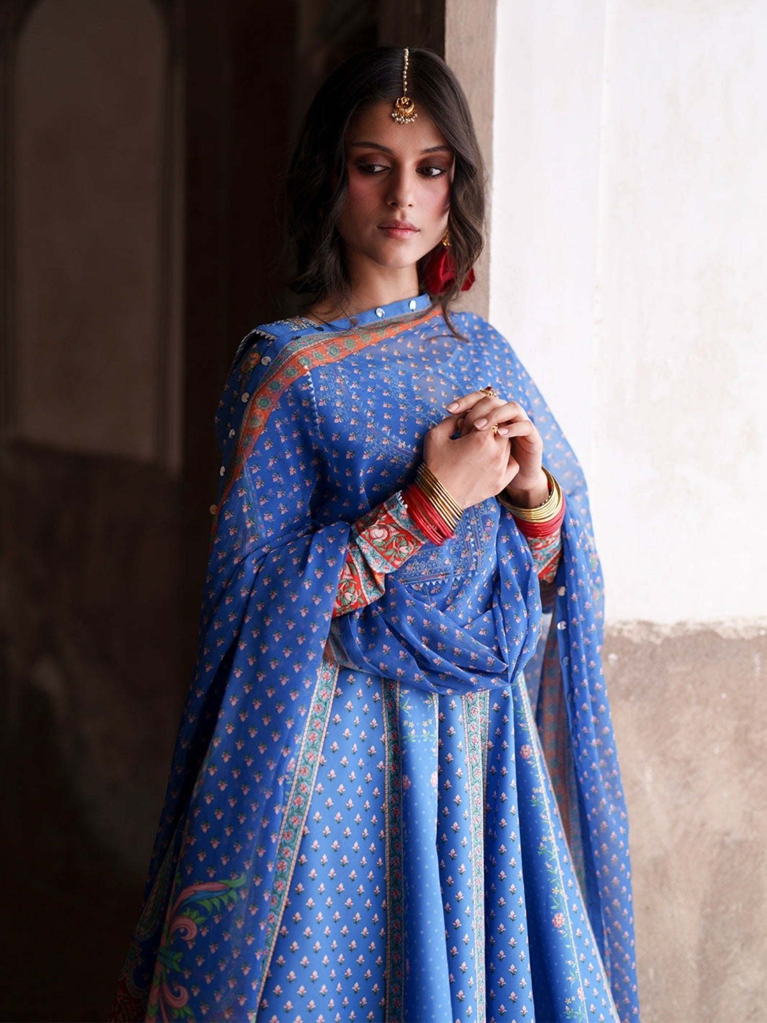 Blue-Binilyas Mausam Summer'26 Lawn Embroidered Unstitched 3-Piece Suit-503-A