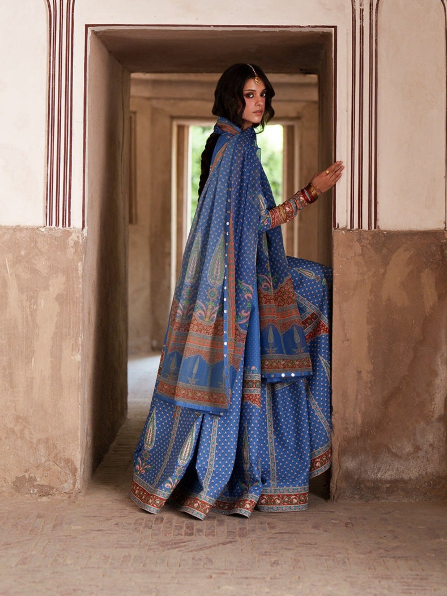 Blue-Binilyas Mausam Summer'26 Lawn Embroidered Unstitched 3-Piece Suit-503-A