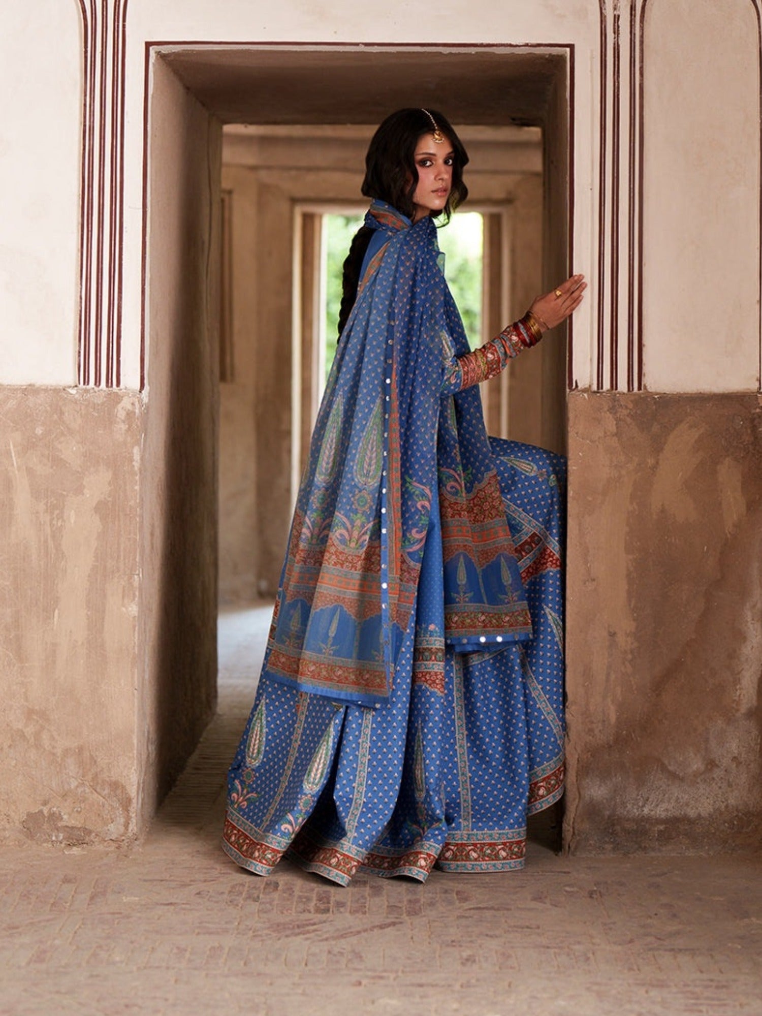 Blue-Binilyas Mausam Summer'26 Lawn Embroidered Unstitched 3-Piece Suit-503-A