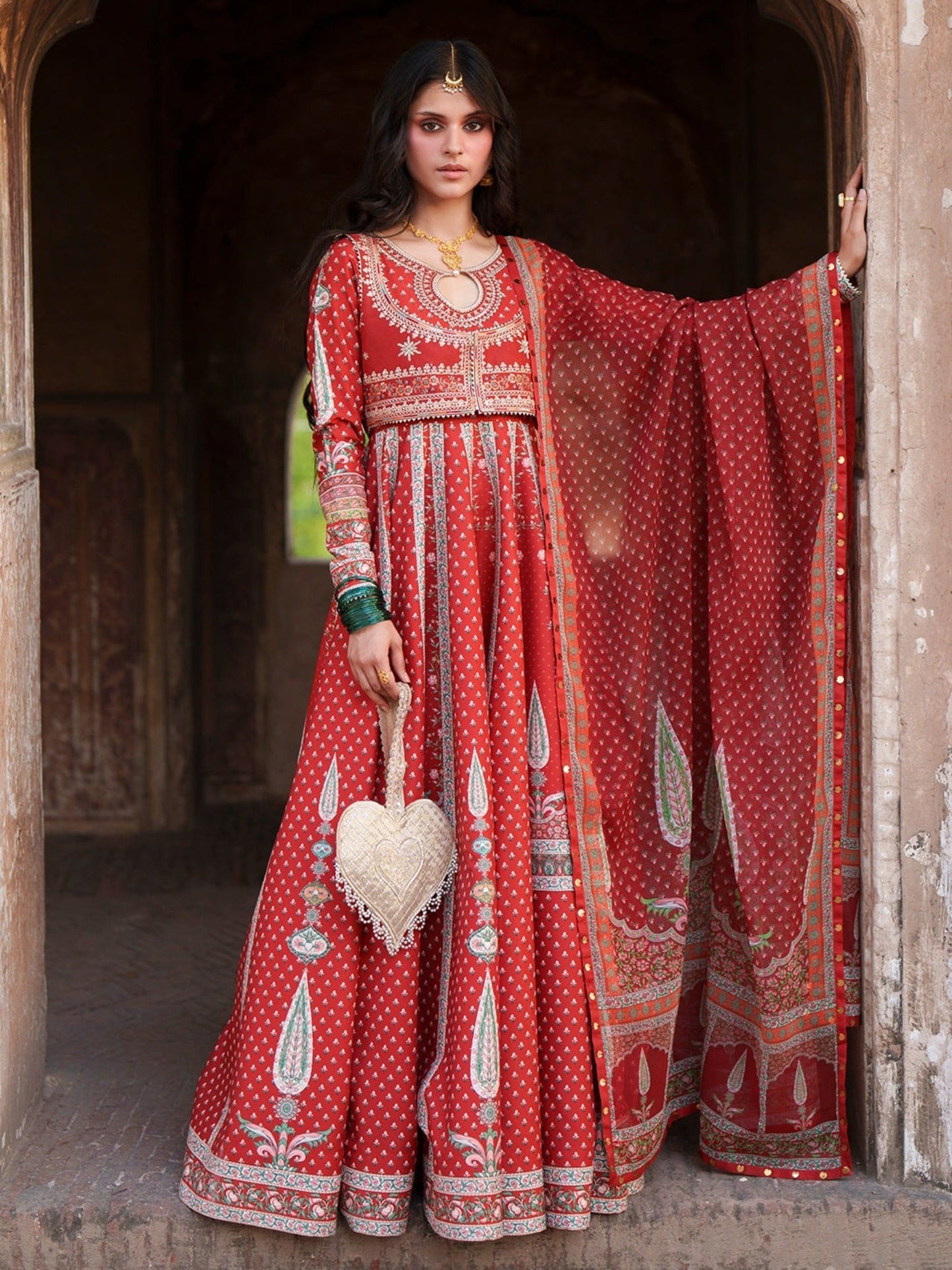 Red-Binilyas Mausam Summer'26 Lawn Embroidered Unstitched 3-Piece Suit-503-B