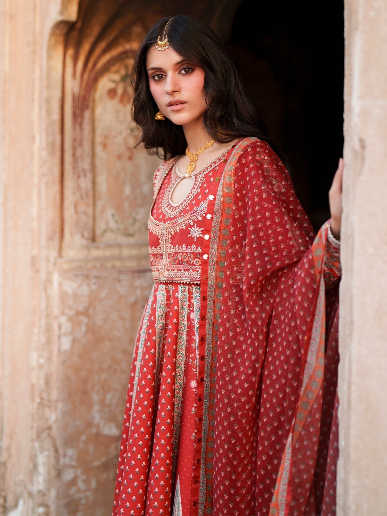 Red-Binilyas Mausam Summer'26 Lawn Embroidered Unstitched 3-Piece Suit-503-B