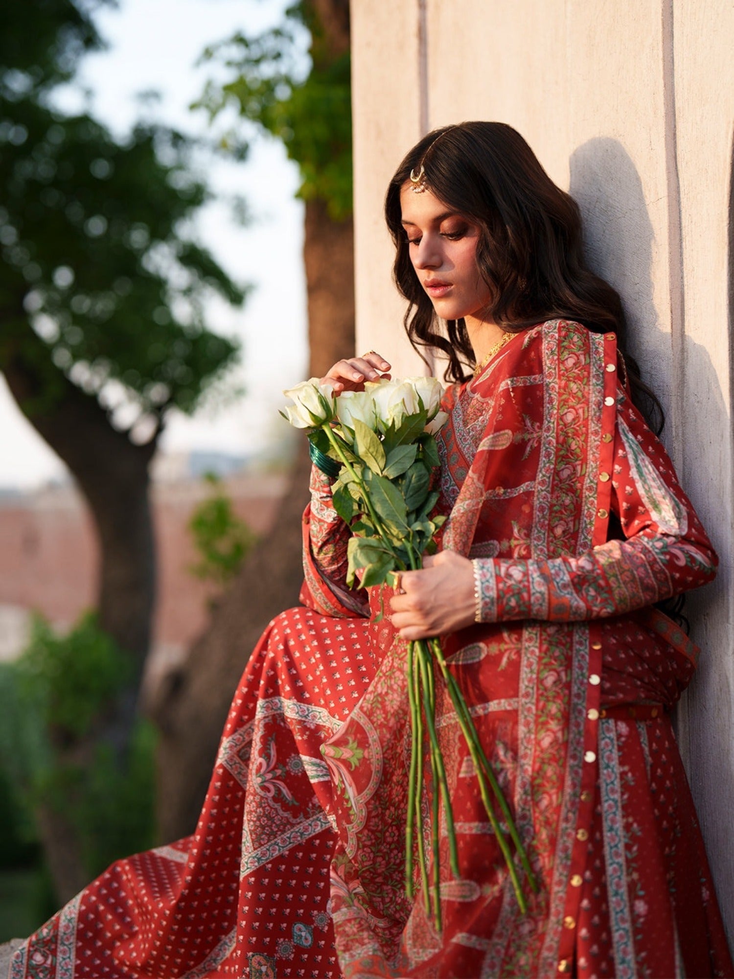 Red-Binilyas Mausam Summer'26 Lawn Embroidered Unstitched 3-Piece Suit-503-B