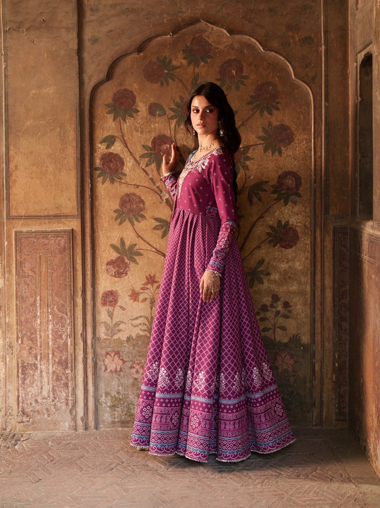 Pink-Binilyas Mausam Summer'26 Lawn Embroidered Unstitched 3-Piece Suit-504-A