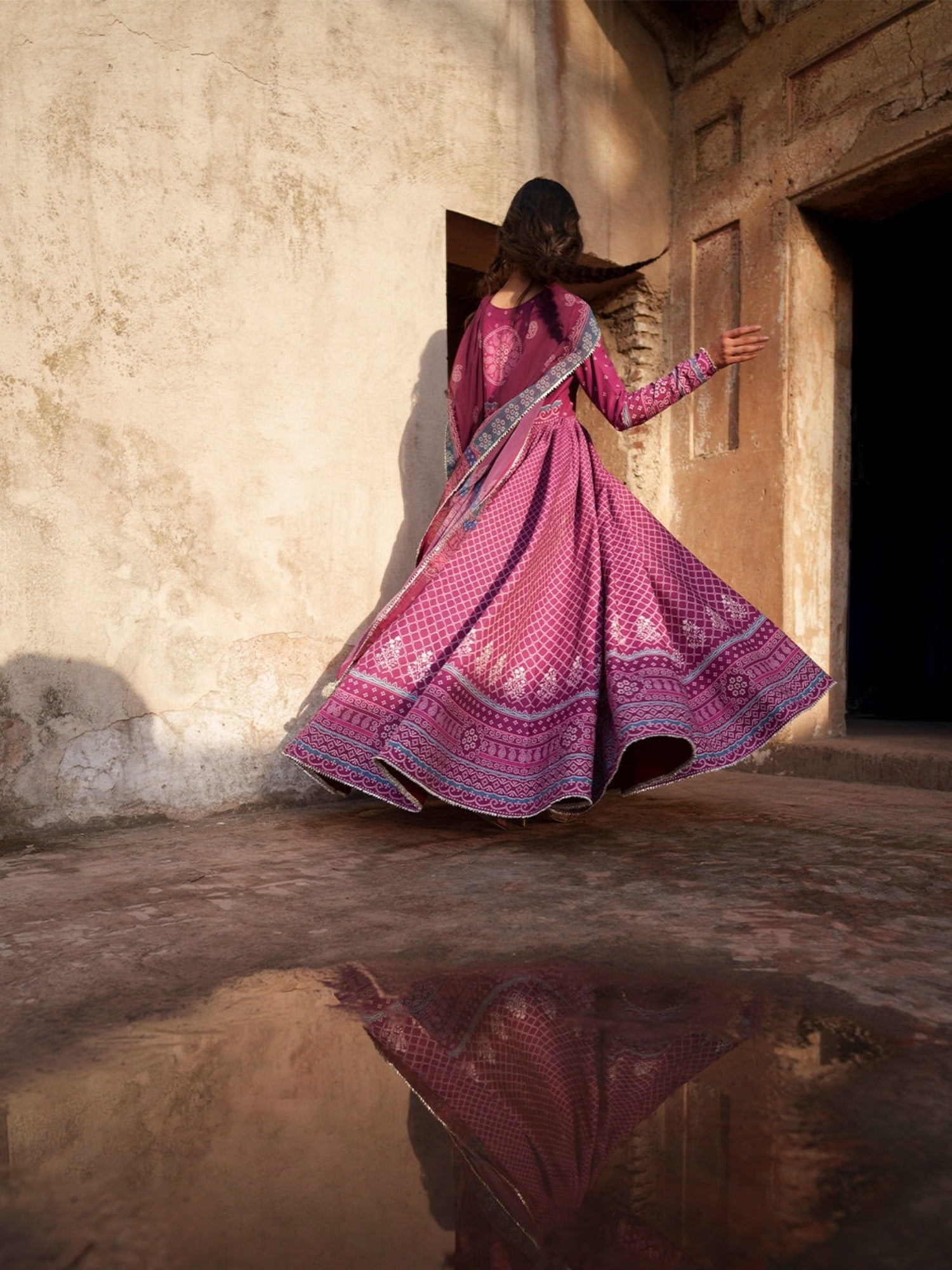 Pink-Binilyas Mausam Summer'26 Lawn Embroidered Unstitched 3-Piece Suit-504-A