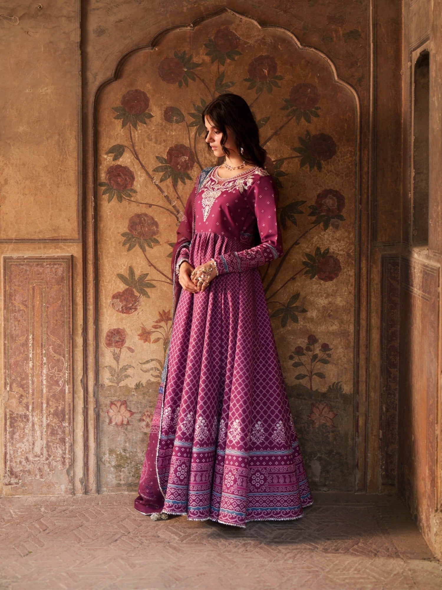 Pink-Binilyas Mausam Summer'26 Lawn Embroidered Unstitched 3-Piece Suit-504-A