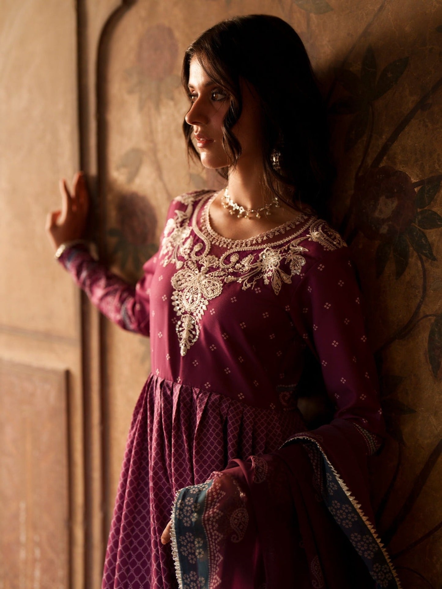 Pink-Binilyas Mausam Summer'26 Lawn Embroidered Unstitched 3-Piece Suit-504-A