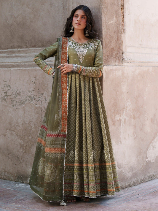 Green-Binilyas Mausam Summer'26 Lawn Embroidered Unstitched 3-Piece Suit-504-A