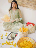 Green-HEM Organza Embroidered Stitched 4-Piece Suit-Holi