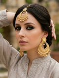 Orya Jewellery Maang Tikka Earrings Set-Gold S11