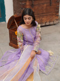 Lilac-HEM Organza Embroidered Sharara-Lotus Outfit-Lilac