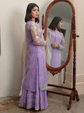 Lilac-HEM Organza Embroidered Sharara-Lotus Outfit-Lilac