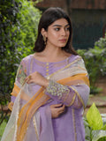 Lilac-HEM Organza Embroidered Sharara-Lotus Outfit-Lilac