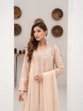 Peach Manahil Arts Chiffon Embellished Stitched 3-Piece Suit-SW 04-Peach