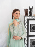 Green Manahil Arts Chiffon Embellished Stitched 3-Piece Suit-SW 04-Pastel Green