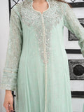 Green Manahil Arts Chiffon Embellished Stitched 3-Piece Suit-SW 04-Pastel Green