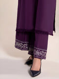 Silai Libas Linen Embroidered Stitched 2-Piece Suit-Purple Luxe