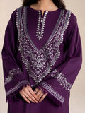 Silai Libas Linen Embroidered Stitched 2-Piece Suit-Purple Luxe