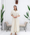 Manahil Arts Chiffon Embroidered Kaftan Set-WA 03-Off White