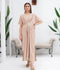 Manahil Arts Chiffon Embroidered Kaftan Set-WA 03-Peach